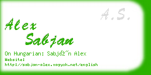 alex sabjan business card